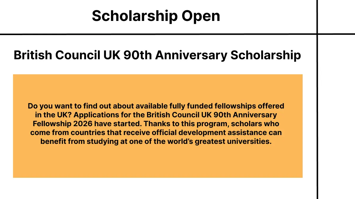 British Council UK 90th Anniversary Scholarship