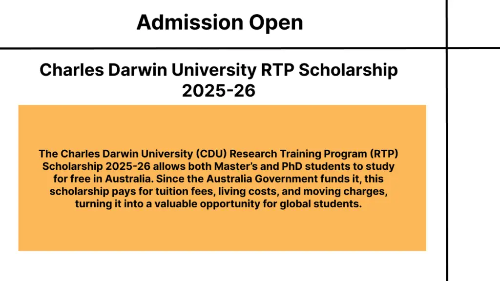 Charles Darwin University RTP Scholarship 2025-26