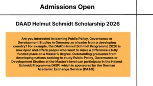 DAAD Helmut Schmidt Scholarship 2026