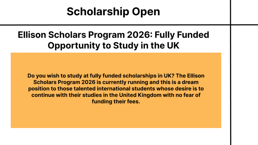 Ellison Scholars Program 2026