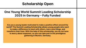 One Young World Summit Leading Scholarship 2025 in Germany – Fully Funded