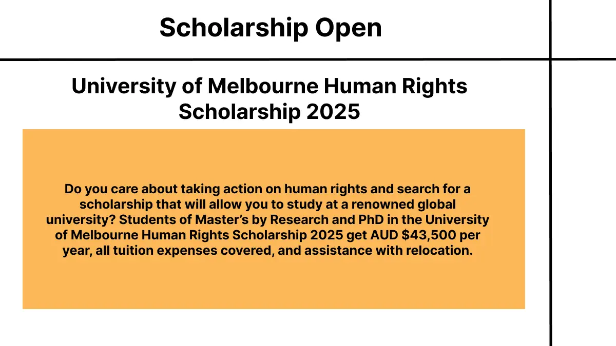 University of Melbourne Human Rights Scholarship 2025