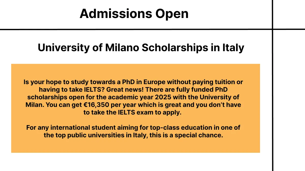 University of Milano Scholarships in Italy