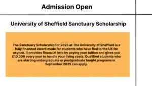 University of Sheffield Sanctuary Scholarship