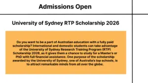University of Sydney RTP Scholarship 2026